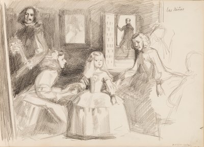 Las Meninas, schizzo da Diego Velázquez da Albert Edelfelt