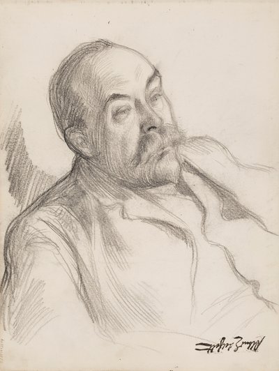 Schizzo di ritratto maschile da Albert Edelfelt