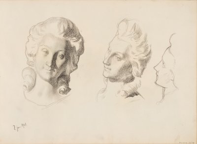 Maschere, schizzo / 1700 (Rokokoo), schizzo da Albert Edelfelt