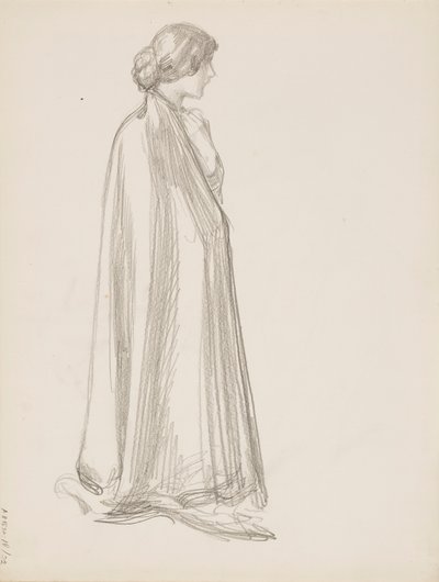 Donna con mantello da Albert Edelfelt