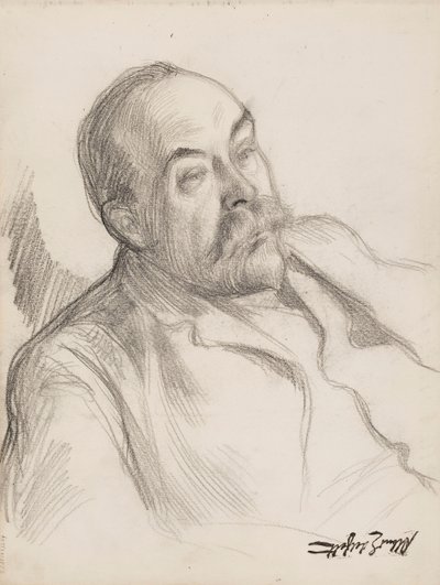 Schizzo di ritratto maschile da Albert Edelfelt