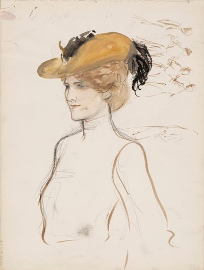 Donna con cappello da Albert Edelfelt