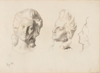 Maschere, schizzo / 1700 (Rokokoo), schizzo da Albert Edelfelt