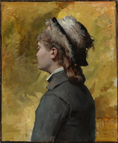 Giovane donna in grigio da Albert Edelfelt