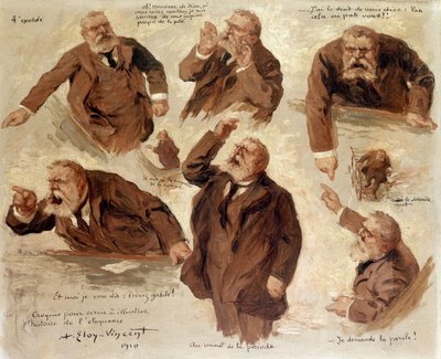 Le diverse espressioni di Jean Jaurès, 1910 da Albert Eloy Vincent