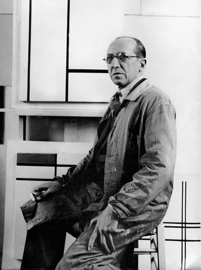Piet Mondrian nel suo studio al 26 avenue du Depart da Albert Eugene Gallatin