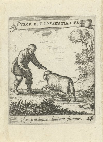 Paesaggio con uomo e pecora da Albert Flamen