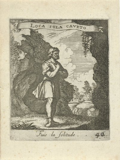 Uomo vicino a una grotta (Emblemi d