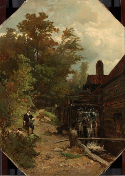 Jacob van Ruisdael che disegna un mulino ad acqua da Albert Gerard Bilders