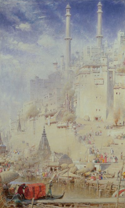 Benares (anche conosciuta come Varanasi) da Albert Goodwin