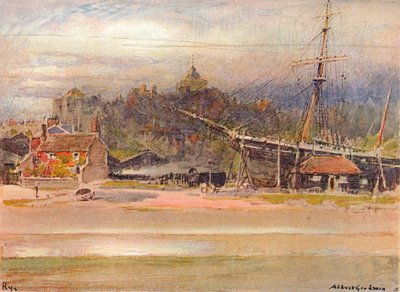 Cantiere navale, Rye, 1910 da Albert Goodwin