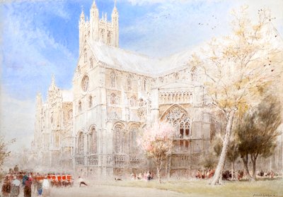 Cattedrale di Canterbury. Parata dei soldati da Albert Goodwin
