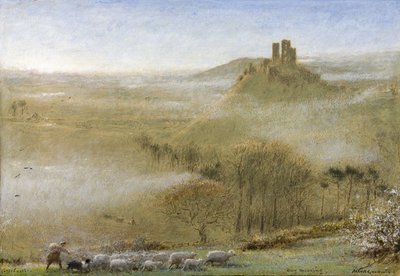 Castello di Corfe, mattina di maggio, c.1860-c.1932 da Albert Goodwin