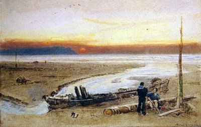 Scena sulla riva al tramonto da Albert Goodwin
