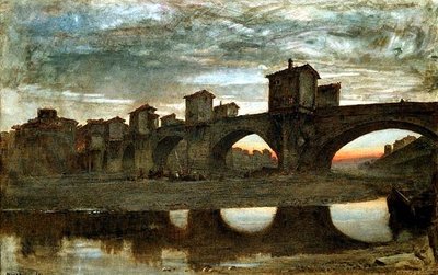 Il Ponte alla Grecia, prima della demolizione, Firenze da Albert Goodwin