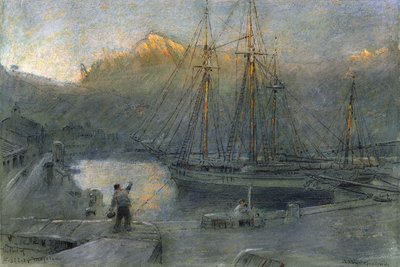 Il porto di Sollo, Maiorca da Albert Goodwin