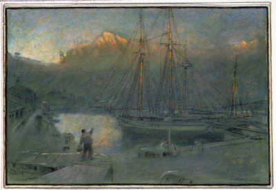 Il porto di Solla, Maiorca da Albert Goodwin
