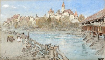 Thun (acquerello con inchiostro e gouache su carta tinta) da Albert Goodwin