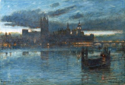 Westminster dal Lambeth Bridge da Albert Goodwin