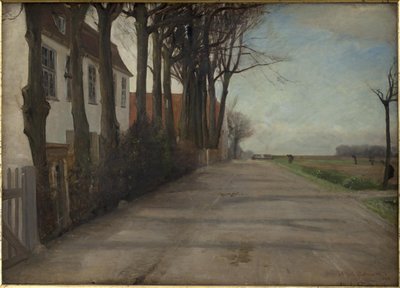 La strada che passa davanti a "Store Godthaab", una casa di campagna vicino a Copenaghen da Albert Gottschalk