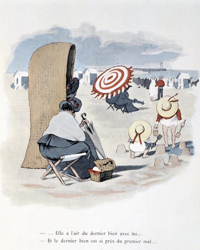 Scena di spiaggia in "Etoile de mer". A. Guillaume. Editions Simonis Empis, Parigi da Albert Guillaume