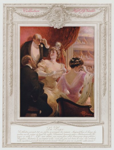 Belle Époque Parigi, Signora alla moda in un palco al teatro da Albert Guillaume