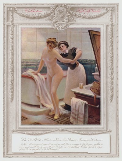 Belle Époque Parigi, Signora alla moda che fa il bagno da Albert Guillaume