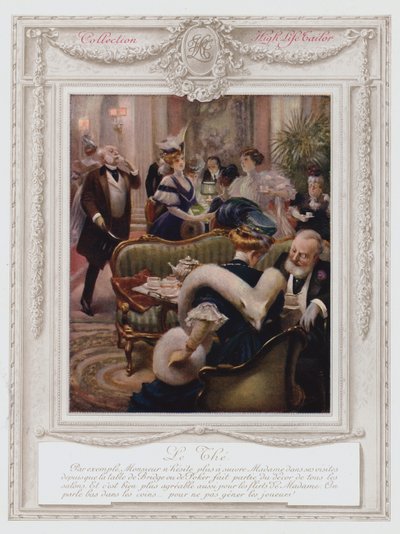 Belle Epoque Parigi, Signora alla moda che prende il tè da Albert Guillaume