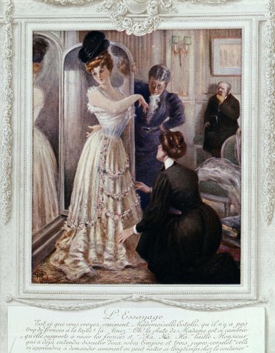 Scena di prova dal couturier, di Albert Guillaume (1873-1942), ca. 1895 da Albert Guillaume