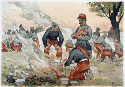 La Popote - in "Album militare" di Albert Guillaume (1873-1942), ca. 1900 da Albert Guillaume