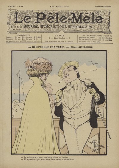 La Reciprocità è Vera. Illustrazione per Le Pêle-Mêle, 1900 da Albert Guillaume