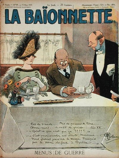 Menus de Guerre, da La Baionnette, 15 marzo 1917 da Albert Guillaume