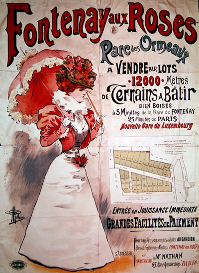 Poster pubblicitario degli orti nel Parc des Ormeaux, Fontenay-aux-Roses da Albert Guillaume