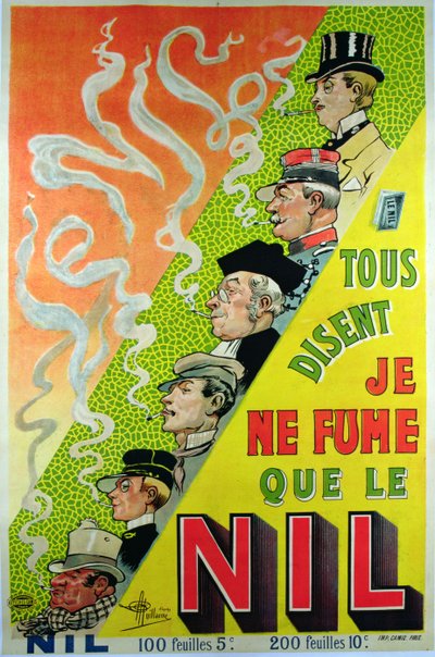 Poster pubblicitario del marchio di sigarette, Le Nil da Albert Guillaume