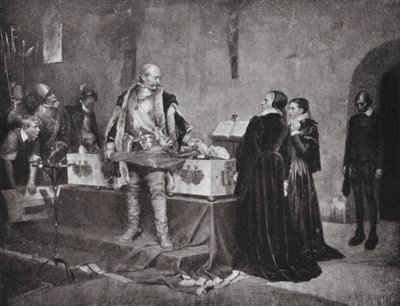 Il Duca Carlo insulta il cadavere del suo nemico Fleming da Albert Gustaf Aristides (after) Edelfelt