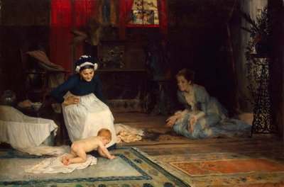 Nella nursery da Albert Gustaf Aristides Edelfelt
