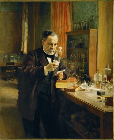 Louis Pasteur nel suo laboratorio... (olio su tela) da Albert Gustaf Aristides Edelfelt