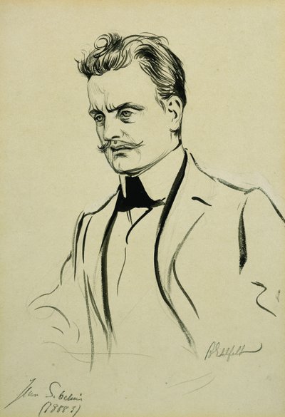Ritratto del compositore Jean Sibelius da Albert Gustaf Aristides Edelfelt