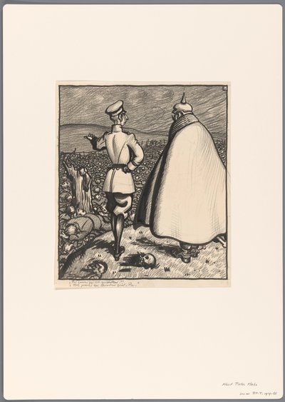 Bozzetto per una caricatura politica sulla Prima Guerra Mondiale da Albert Hahn (I)