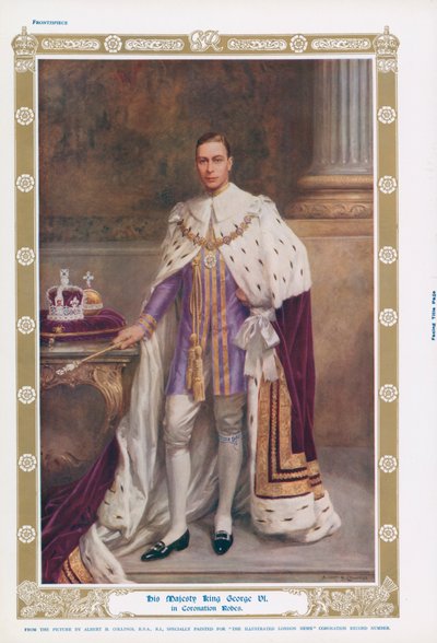 Re Giorgio VI nei suoi abiti di incoronazione da Albert Henry (after) Collings