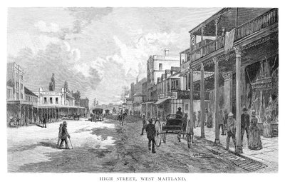 High Street, West Maitland, Nuovo Galles del Sud, Australia, 1886 da Albert Henry Fullwood