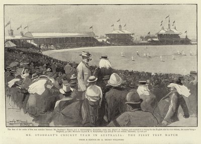 La squadra di cricket del signor Stoddart in Australia, la prima partita di prova da Albert Henry Fullwood