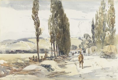 Strada per Querrieu, 1918 da Albert Henry Fullwood