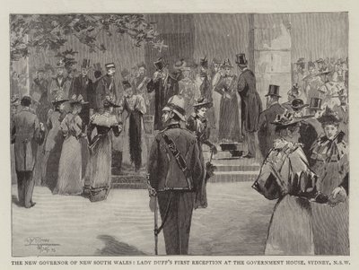 Il nuovo governatore del Nuovo Galles del Sud, la prima ricezione di Lady Duff alla Government House, Sydney, Nuovo Galles del Sud da Albert Henry Fullwood