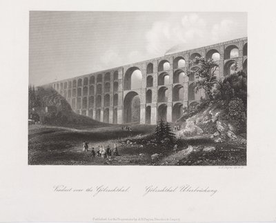 Viadotto sul Golzschthal, Sassonia, c.1840 da Albert Henry Payne