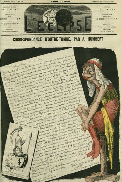 Corrispondenza dalla tomba, Telemaque figlio di Ulisse scrive al Presidente della Repubblica. Copertina in "L
