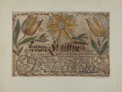Certificato di nascita tedesco della Pennsylvania (c. 1939) da Albert J. Levone