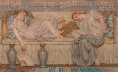 Studio di perline, Due donne su un divano da Albert Joseph Moore