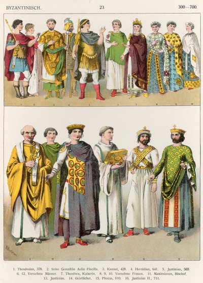 Abbigliamento alla corte bizantina, 300-700, da 