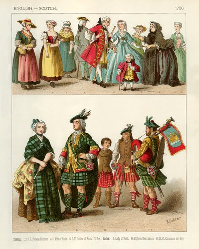 Costumi inglesi e scozzesi 1700 da Albert Kretschmer